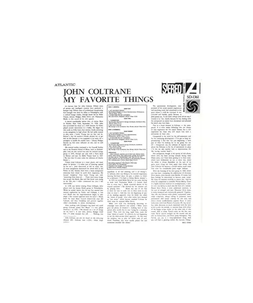 JOHN COLTRANE - MY FAVORITE THINGS (2LP DELUXE EDITION VINYL)