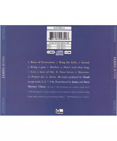 JAMES - SEVEN (CD)