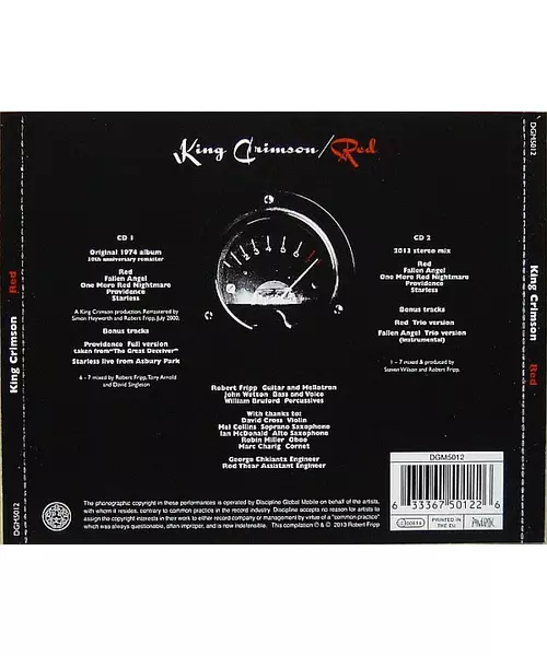 KING CRIMSON - RED (2CD)