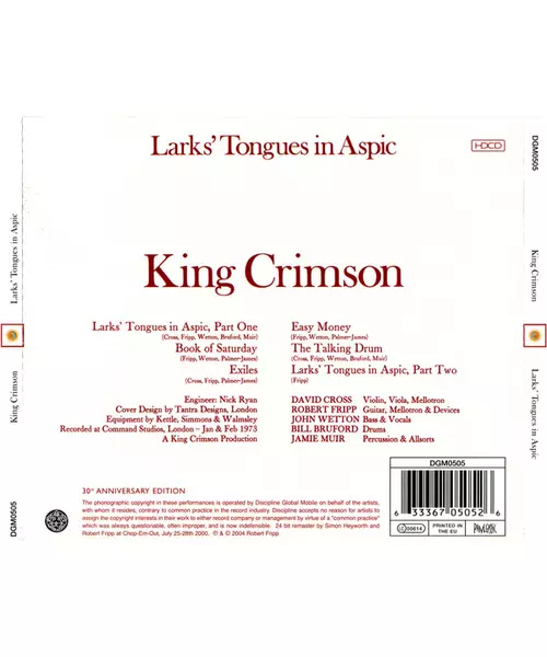 KING CRIMSON - LARK'S TONGUES IN ASPIC (CD)