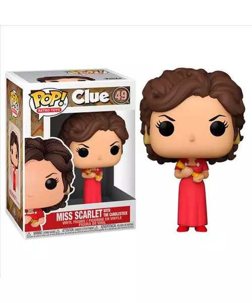 FUNKO POP! RETRO TOYS: CLUE - MISS SCARLET WITH THE CANDLESTICK #49 VINYL FIGURE