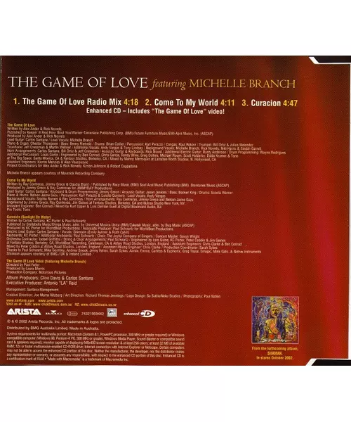 GAME OF LOVE - SANTANA (CDS)