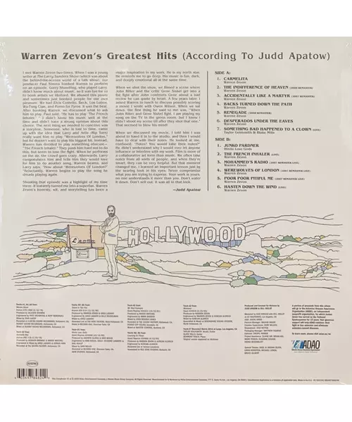 WARREN ZEVON - GREATEST HITS (LP VINYL) RSD 2020