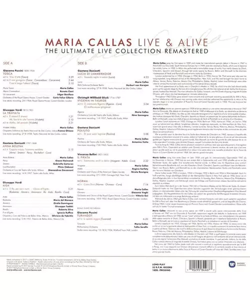 MARIA CALLAS - LIVE & ALIVE (LP VINYL)