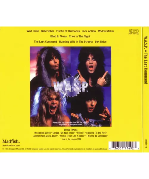 W.A.S.P. - THE LAST COMMAND (CD)