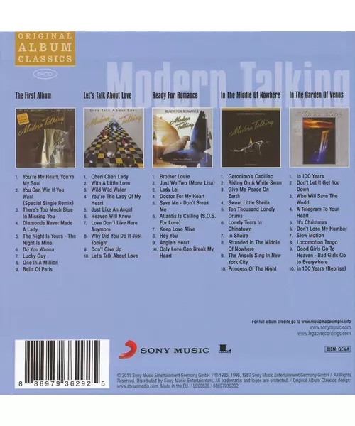 MODERN TALKING - ORIGINAL ALBUM CLASSICS (5CD)