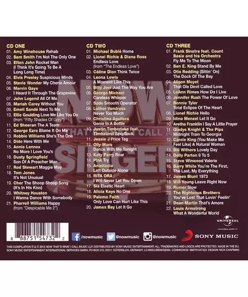 VARIOUS - NOW THATS WHAT I CALL A SINGER (3CD)