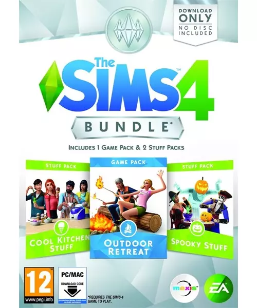 THE SIMS 4 BUNDLE - 1 GAME PACK AND 2 STUFF PACKS (PC)