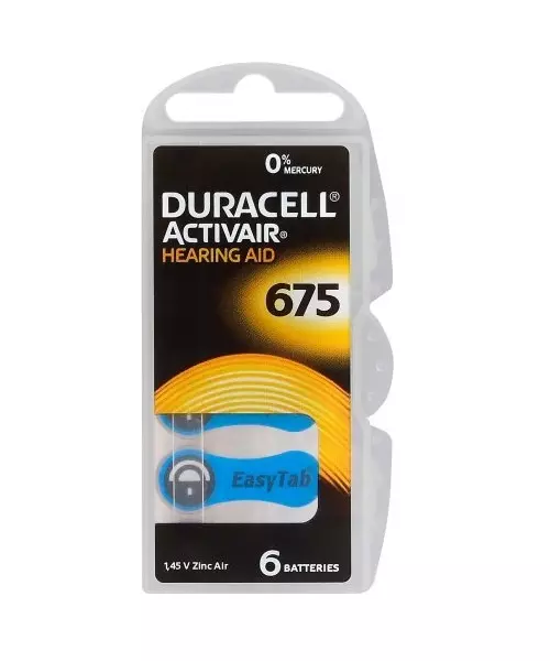 Duracell ActivAir675 PR44 Hearing Aid Batteries 6pcs