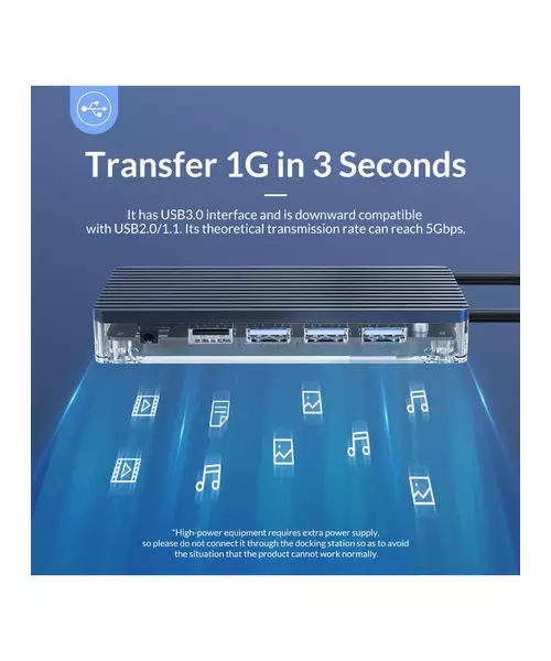 Orico USB-C Hub USB3.0 4Port HDMI/Gb/PD WB-6RJ