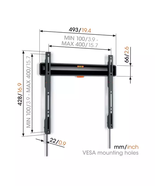 Vogels TVM3403 Fixed TV Wall Mount 32-77'' Black