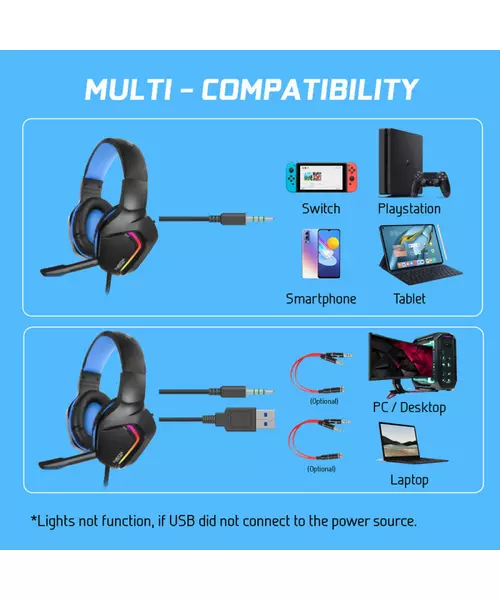 READY STOCK]Alcatroz Neox HP500 RGB Wired Gaming Headphone with