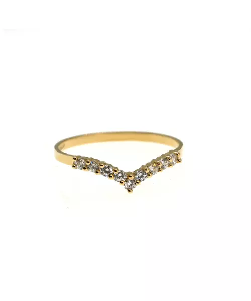 9ct Gold Ring - V with zircons (Copy)