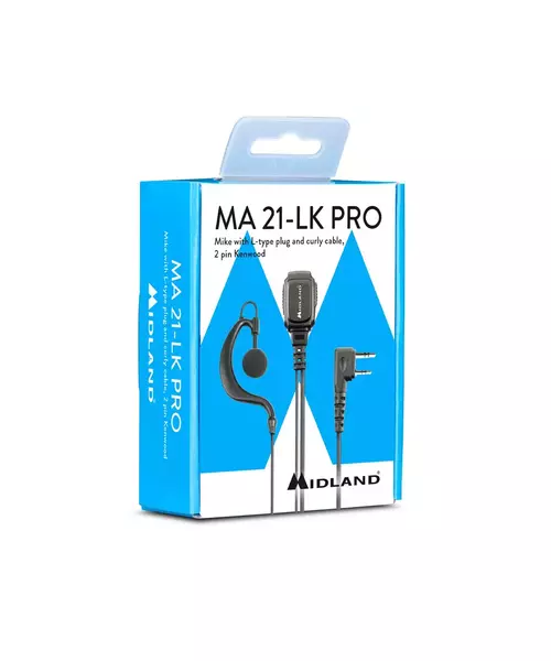 Midland MA21-LK PRO Earphone with Microphone 2-Pin L-Shape Kenwood