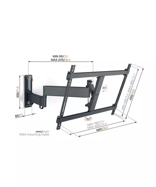 Vogels TVM3643 Turn TV Wall Mount 40-77'' Black