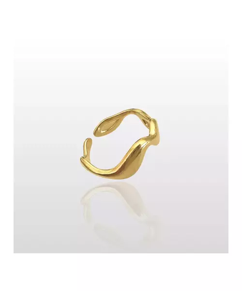 Curved Ring - High quality Stainless Steel Gold Plated