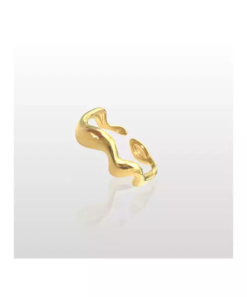 Curved Ring - High quality Stainless Steel Gold Plated