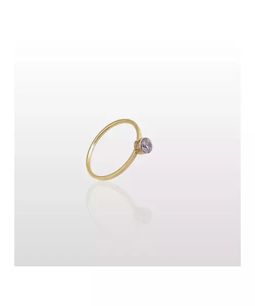 Ring with Rhinestone - High quality Stainless Steel Gold Plated