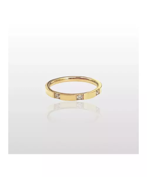 Ring with Zircons - High quality Stainless Steel Gold Plated