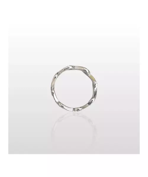 Curved Ring with Zircons - High quality Stainless Steel - 12(52)