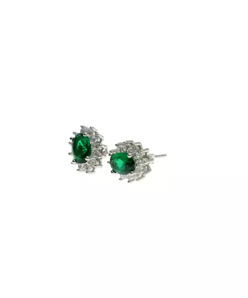 Diana Earrings with Green Zircon - Silver 925 (Copy)