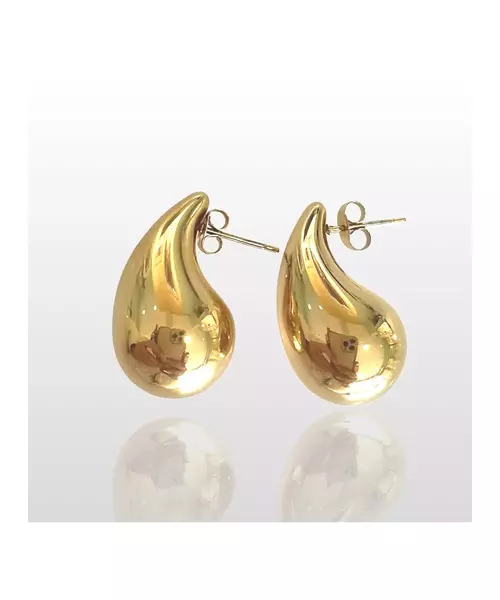 Pear-shaped Earrings 3.1cm - High Quality Stainless Steel Gold Plated