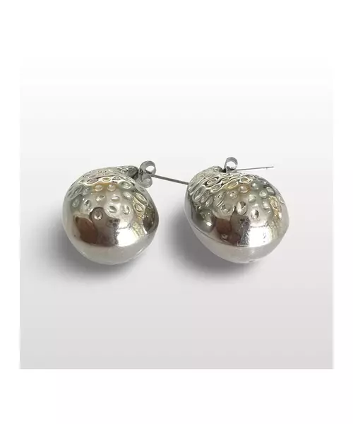 Hammered pearshape Earrings 3.1cm - High quality Stainless Steel