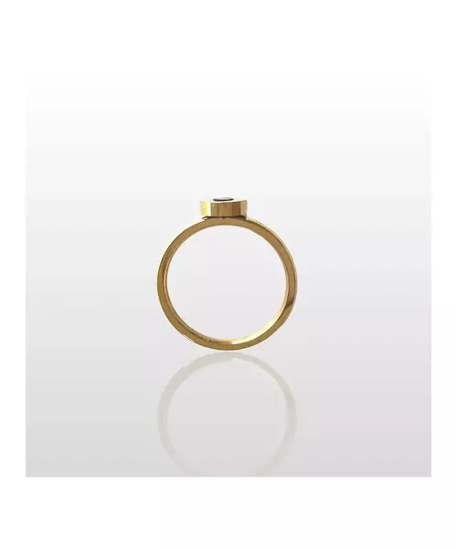 Single round stone ring - High quality Stainless Steel Gold Plated