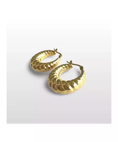 Bulky hoops twist - High quality Stainless Steel Gold Plated