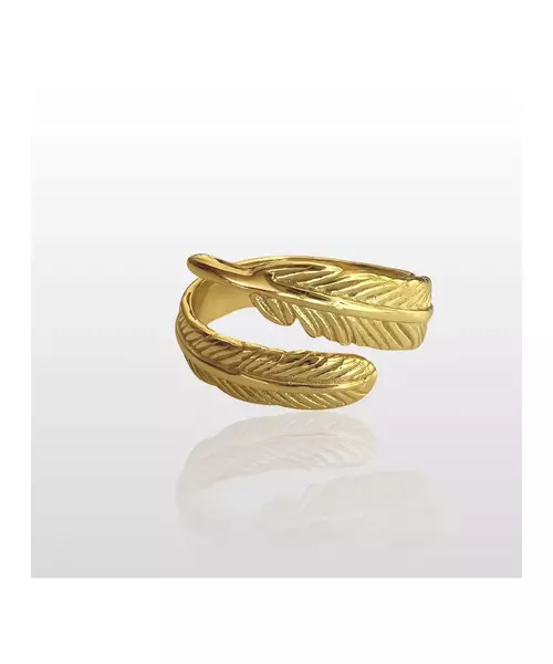 Feather Ring - High quality Silver 925 Gold Plated