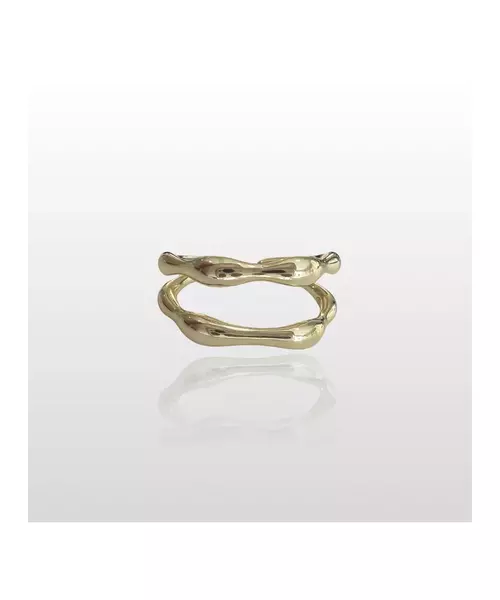 Double Line Ring - High quality Silver 925 Gold Plated