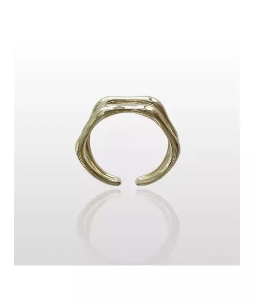 Double Line Ring - High quality Silver 925 Gold Plated