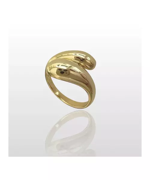 Double Drop Ring - High quality Silver 925 Gold Plated