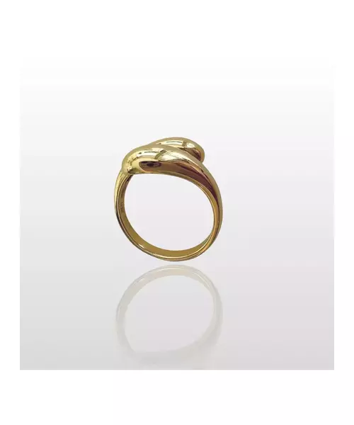 Double Drop Ring - High quality Silver 925 Gold Plated