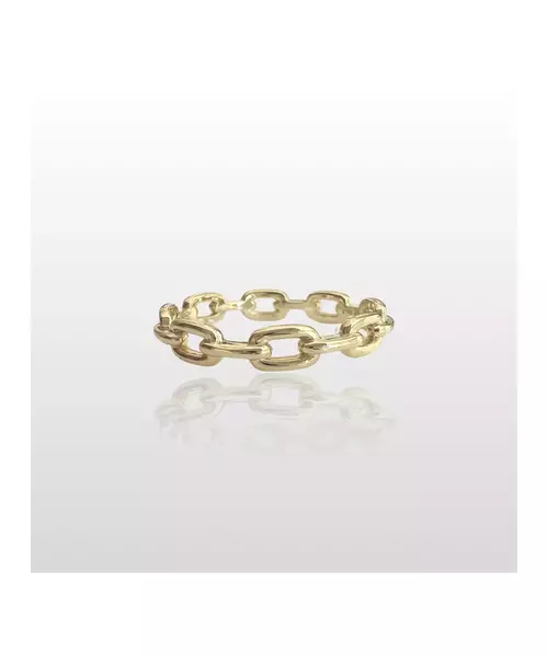 Link Chain Ring - High quality Silver 925 Gold Plated