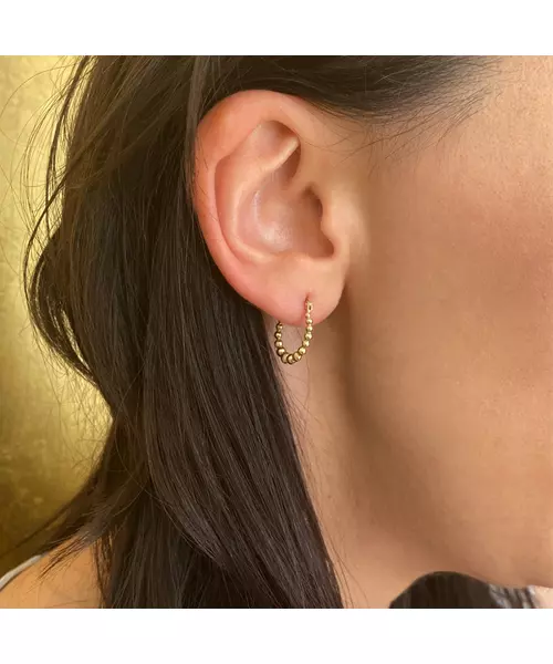 9ct Gold Hoops - Balls