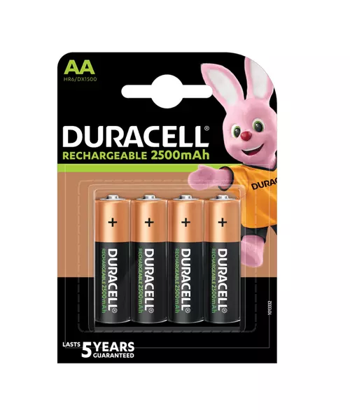 Duracell Rechargeable AA Batteries 2500mah 4pcs
