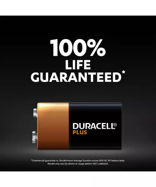 Duracell Alkaline 9V 1pc Battery Plus