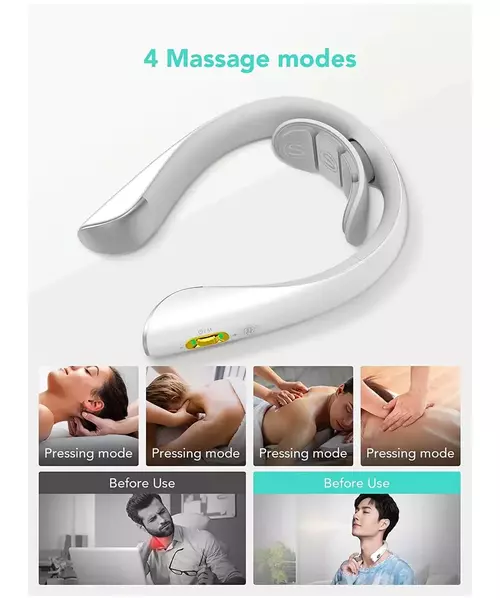 SKG Neck Massager Pulse-Heat-Remote-4xModes K5 Pro