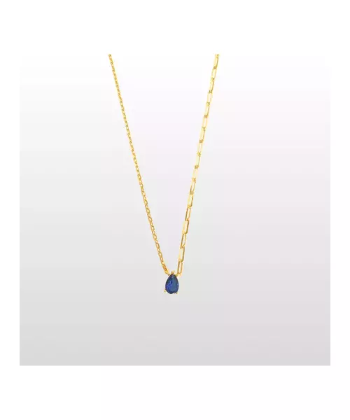 Necklace Blue Drop - Silver 925 Gold Plated