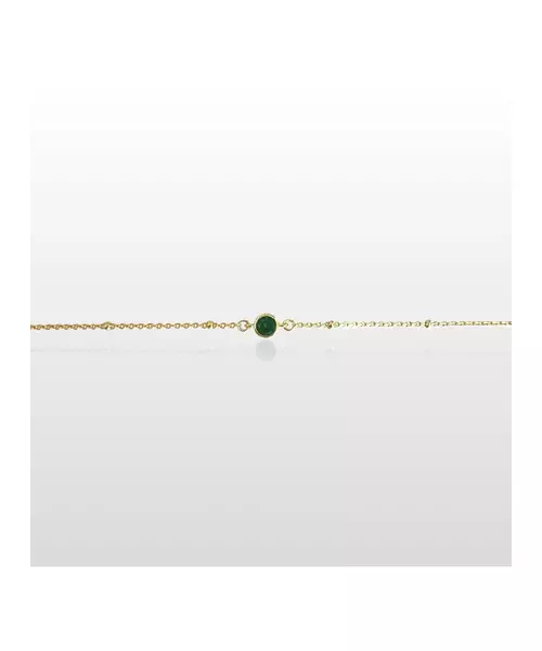 Bracelet with balls and green zircon - Silver 925 Gold Plated