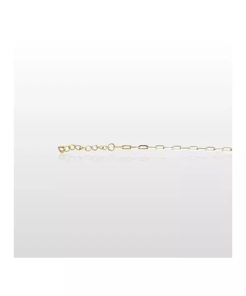 Bracelet with green zircon & link chain - Silver 925 Gold Plated