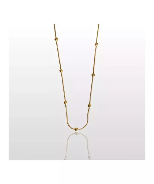 Round Snake with balls 45cm Necklace - Stainless Steel Gold Plated