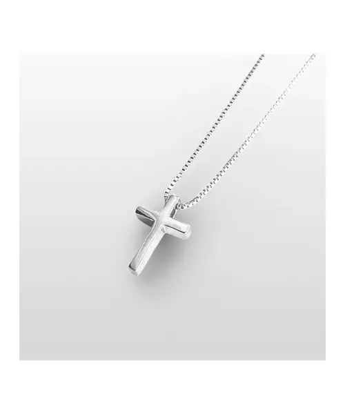 Plain Solid Cross Necklace - Silver 925 & Gold Plated - Sterling Silver 925