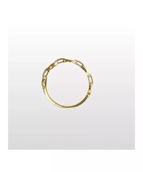 9ct Yellow Gold Ring Link Chain Twist