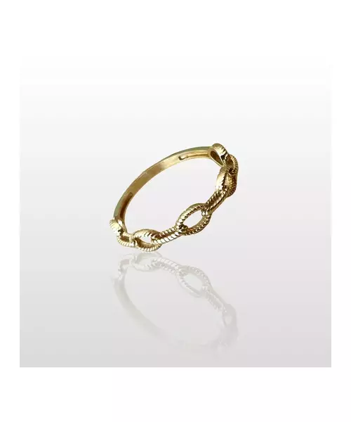 9ct Yellow Gold Ring Link Chain Twist