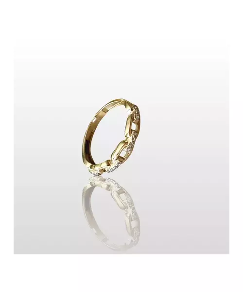 9ct Yellow Gold Ring Link Chain