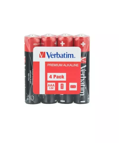 Verbatim Alkaline AAA 4pcs Batteries (Wrap)
