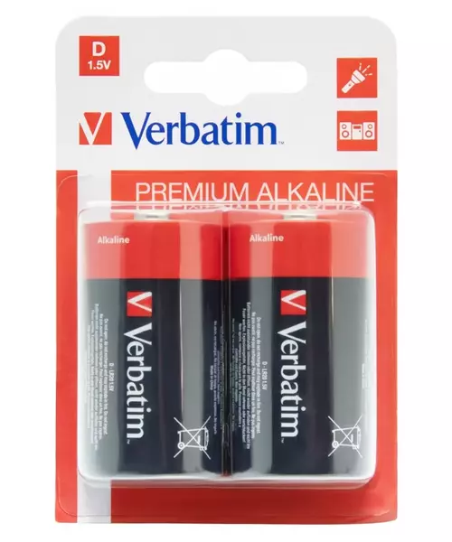 Verbatim Alkaline D 2pcs Batteries