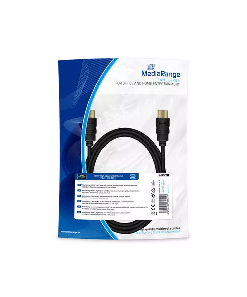 MediaRange HDMI™ High Speed with Ethernet connection cable 2.0M